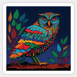 Colourful Mosaic Owl Sticker